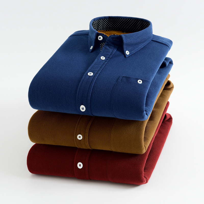 Ανδρικό πουκάμισο από Corduroy με fleece lining – χειμωνιάτικο, ζεστό, casual