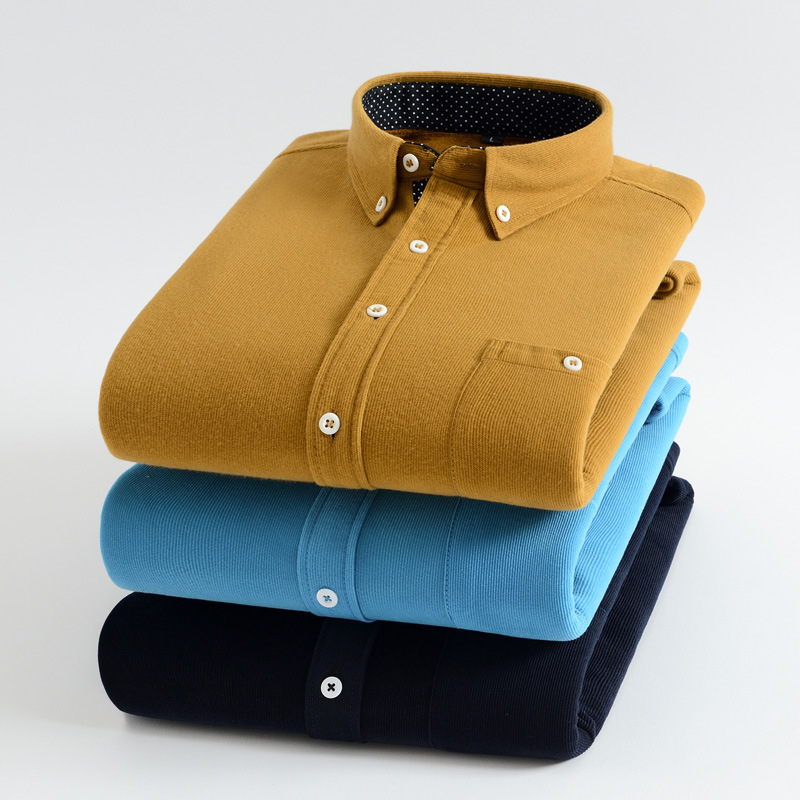 Ανδρικό πουκάμισο από Corduroy με fleece lining – χειμωνιάτικο, ζεστό, casual