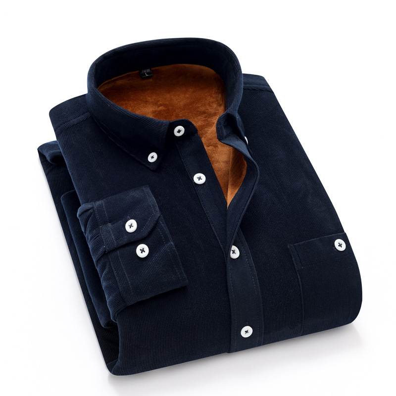 Ανδρικό πουκάμισο από Corduroy με fleece lining – χειμωνιάτικο, ζεστό, casual