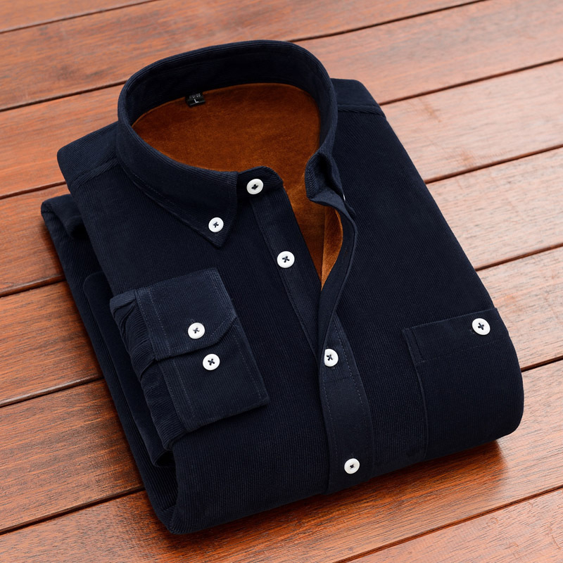 Ανδρικό πουκάμισο από Corduroy με fleece lining – χειμωνιάτικο, ζεστό, casual