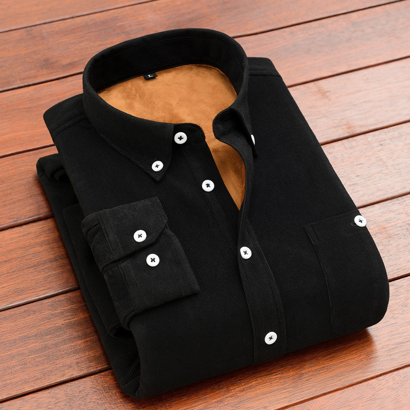 Ανδρικό πουκάμισο από Corduroy με fleece lining – χειμωνιάτικο, ζεστό, casual