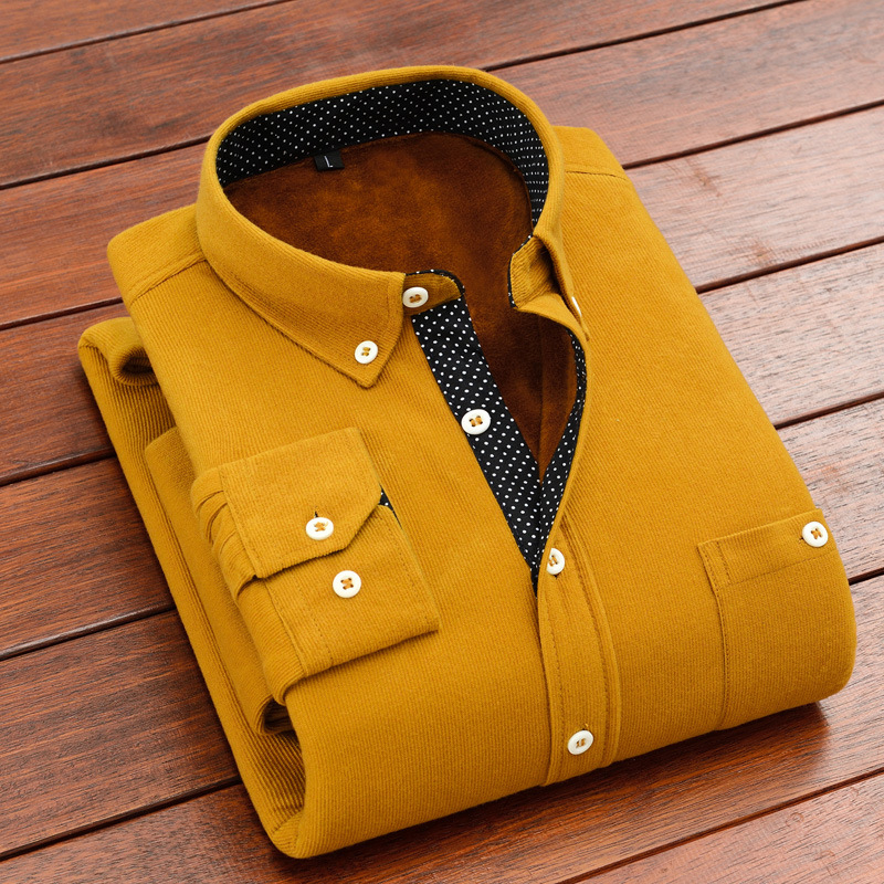 Ανδρικό πουκάμισο από Corduroy με fleece lining – χειμωνιάτικο, ζεστό, casual