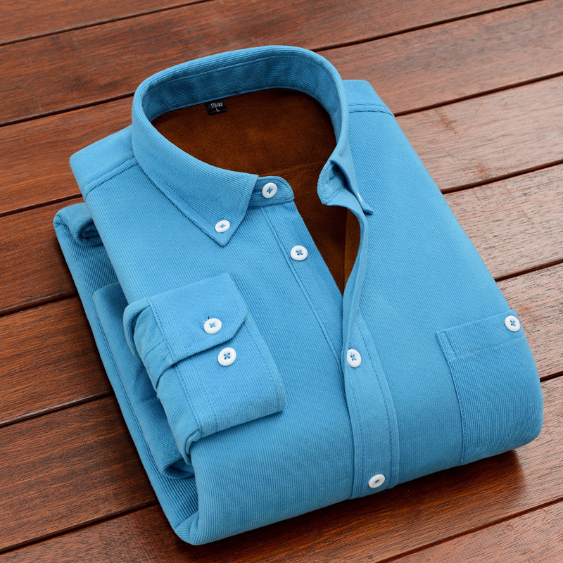 Ανδρικό πουκάμισο από Corduroy με fleece lining – χειμωνιάτικο, ζεστό, casual