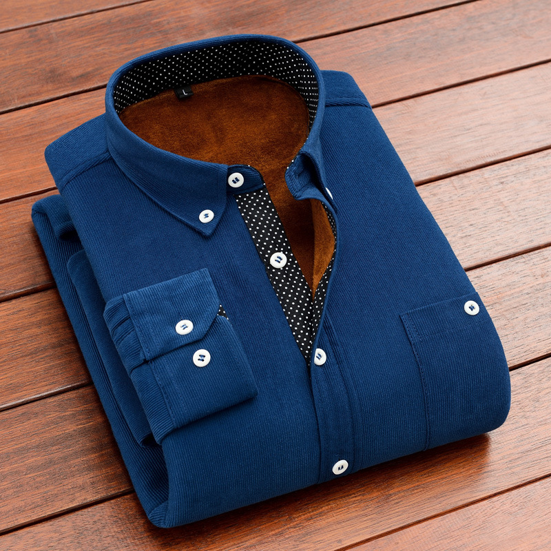 Ανδρικό πουκάμισο από Corduroy με fleece lining – χειμωνιάτικο, ζεστό, casual