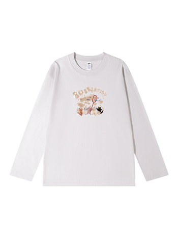 Tricou bărbătesc din bumbac gros, mâneci lungi, croială lejeră, guler rotund, casual de toamnă, 2024 actualizare