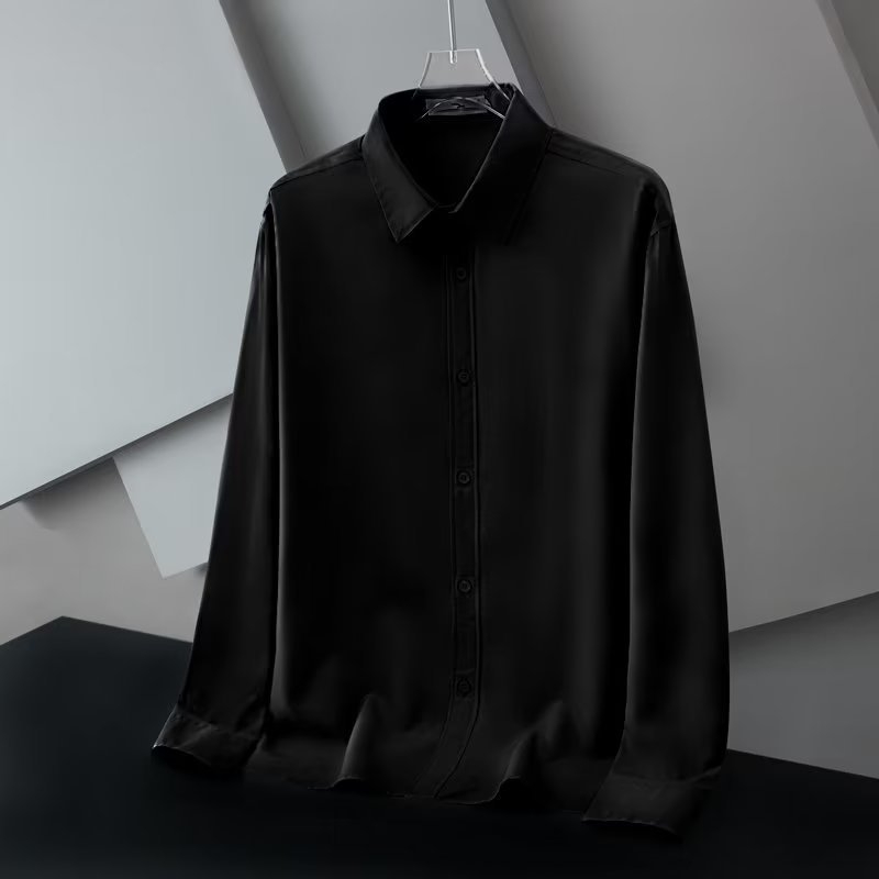 Ανδρικό λευκό πουκάμισο με μακριά μανίκια, business casual, χωρίς σιδέρωμα, αντιρυτιδικό