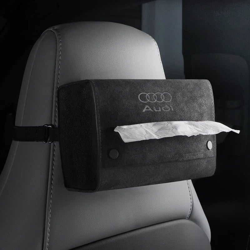 Držač maramica za Audi, plišasti viseći držač papirnatih maramica za automobil, kompatibilan s modelima A6L, A4L/A3, A7L, Q5L, Q2L, Q3
