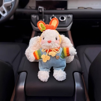 Kreativni plišani zec za auto — držač maramica u naslonskoj konzoli, unutarnje skladištenje
