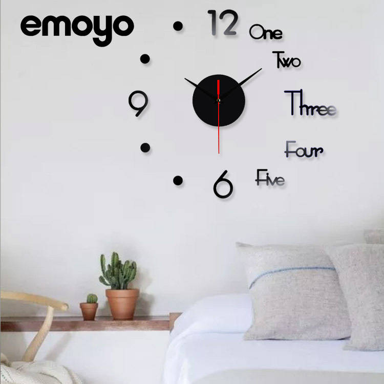 Moderne minimalistički tihi zidni sat s akrilnim ogledalom, DIY kvarcni sat za dnevni boravak