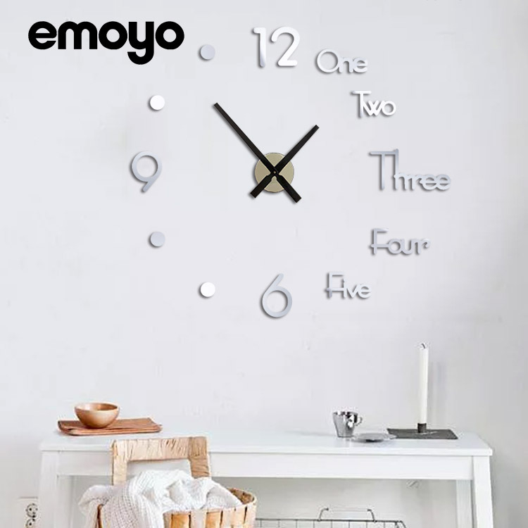 Moderne minimalistički tihi zidni sat s akrilnim ogledalom, DIY kvarcni sat za dnevni boravak