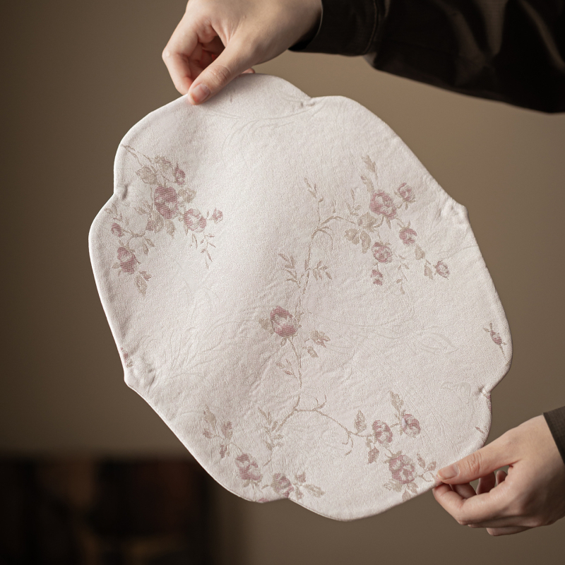 Dvostrana vodootporna podloga za stol za čaj, tkanina u kineskom stilu, izolacijska podloga, veličina 45,5 × 25,5 cm