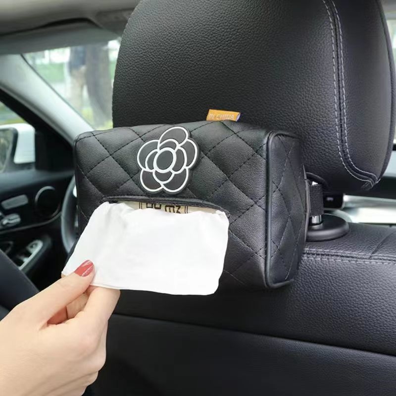Kožna kutija za maramice za auto s mašnicom, visi s stražnjeg naslona, višenamjenska kutija za naslon za ruku i maramice