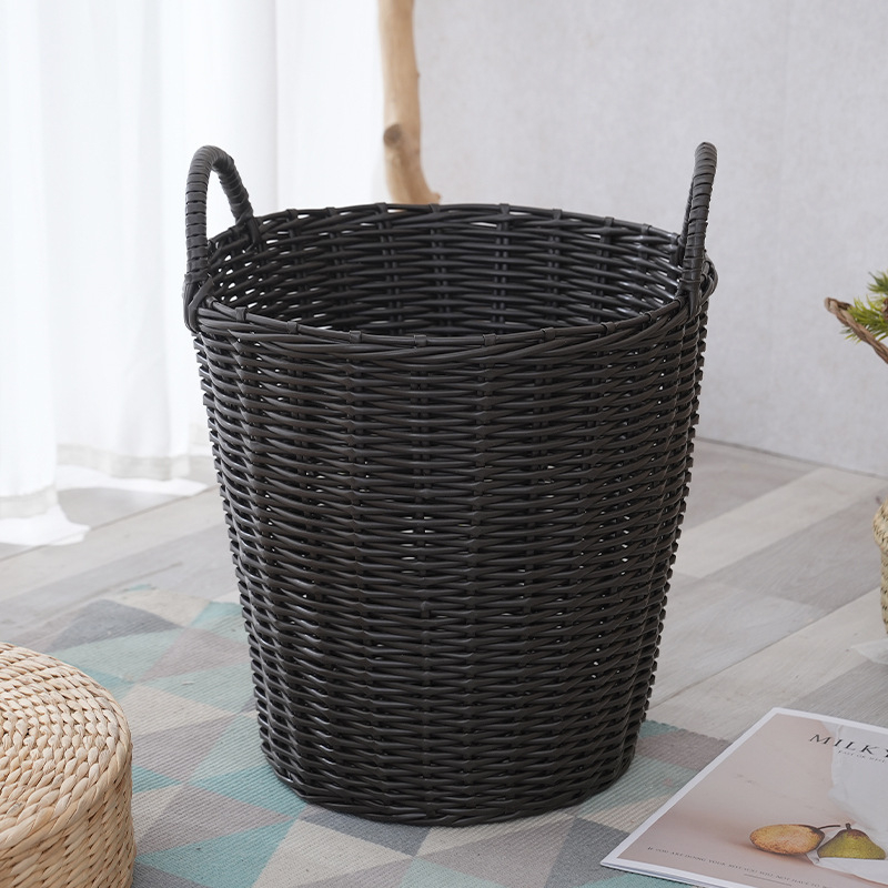 Plastična košara za prljavu odjeću, s imitacijom ratana