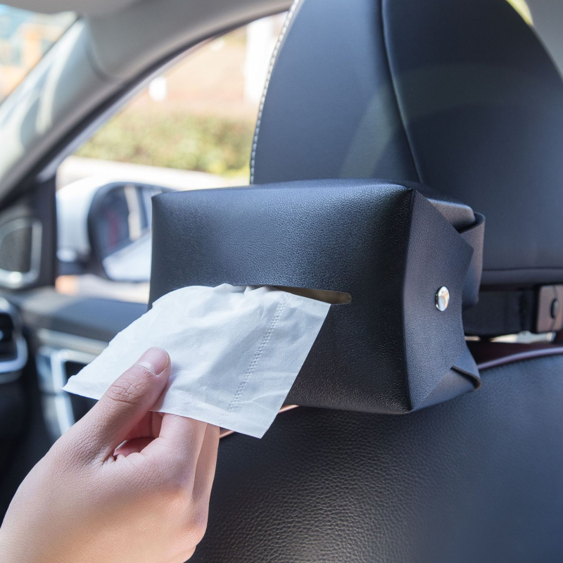 Kožna kutija za maramice za automobil, unutarnji dodatak, visi na stražnjem naslonjaču