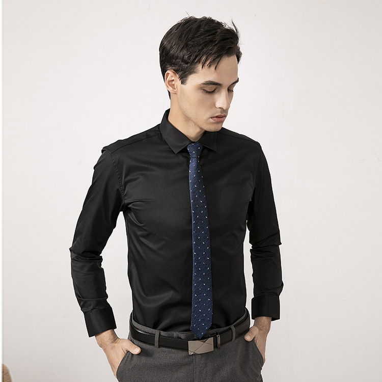 Férfiaknak szóló többszínű fehér ing, hosszú ujjú, nem vasalható, slim fit, nagy méret, tavasz-nyár, üzleti formális ing