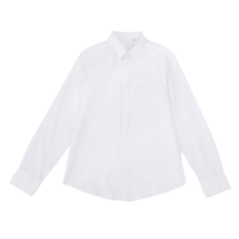 Férfiaknak szóló többszínű fehér ing, hosszú ujjú, nem vasalható, slim fit, nagy méret, tavasz-nyár, üzleti formális ing