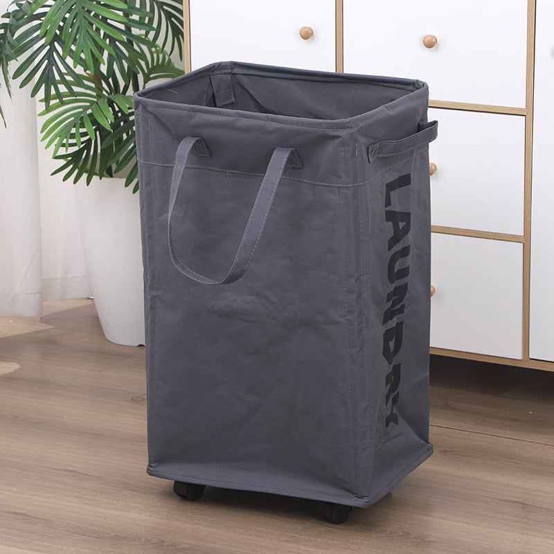 Uski visoki koš za rublje s kotačićima, pomični, za kupaonicu