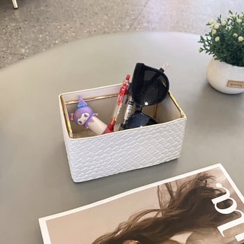 Kožna kutija za pohranu kozmetike i ključeva, stolni organizator