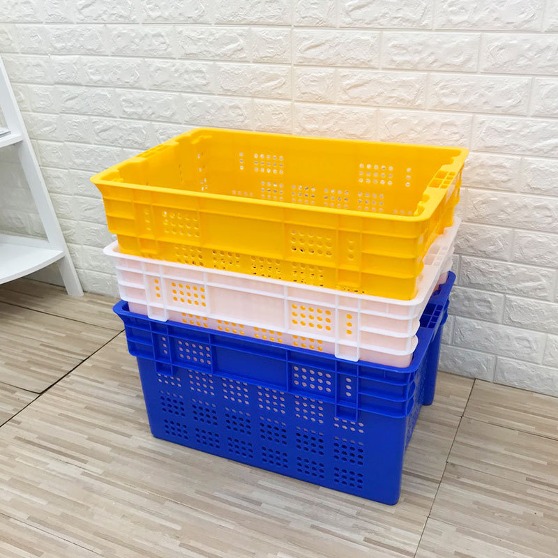 Debeli pravokutni plastični koš s perforacijama, za odvod u kuhinji, pranje voća i povrća, skladištenje i koš za prljavo rublje
