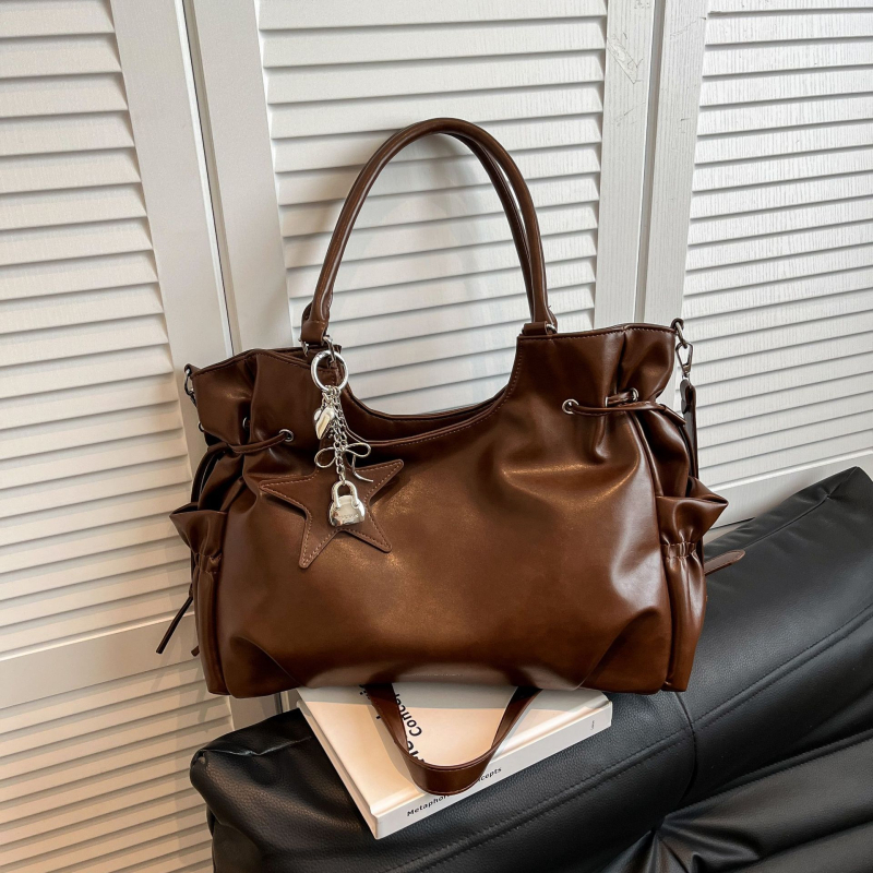 Ženska torba preko ramena u europsko-američkom stilu, velik kapacitet, PU torba s mogućnošću nošenja crossbody, jesen 2025
