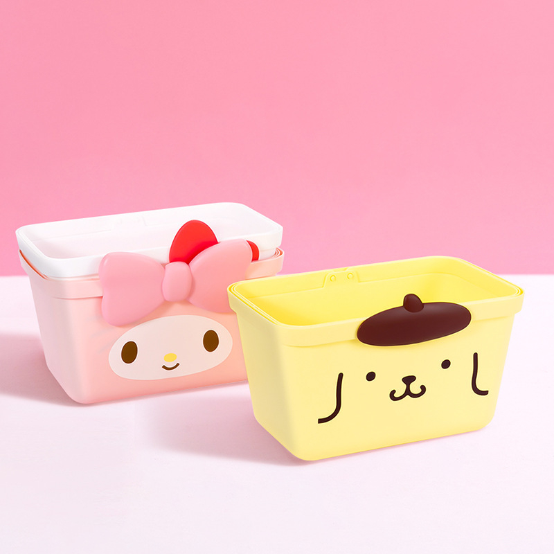 MINISO Sanrio košara za pohranu — jednostavan organizator za odjeću, sitnice i grickice, stolni dodatak učenicima