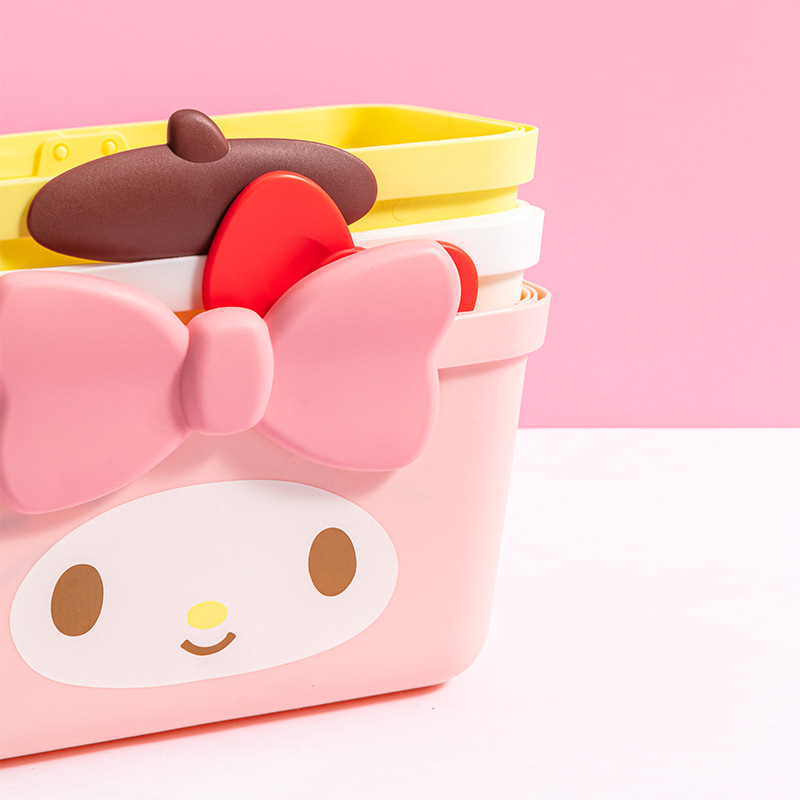 MINISO Sanrio košara za pohranu — jednostavan organizator za odjeću, sitnice i grickice, stolni dodatak učenicima