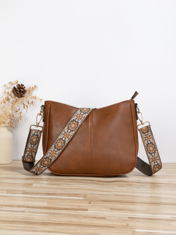 Ženska crossbody torba s jedinstvenim dizajnom, velika kapaciteta, ljeto 2024, PU koža, torba u obliku kanta, zatvarač
