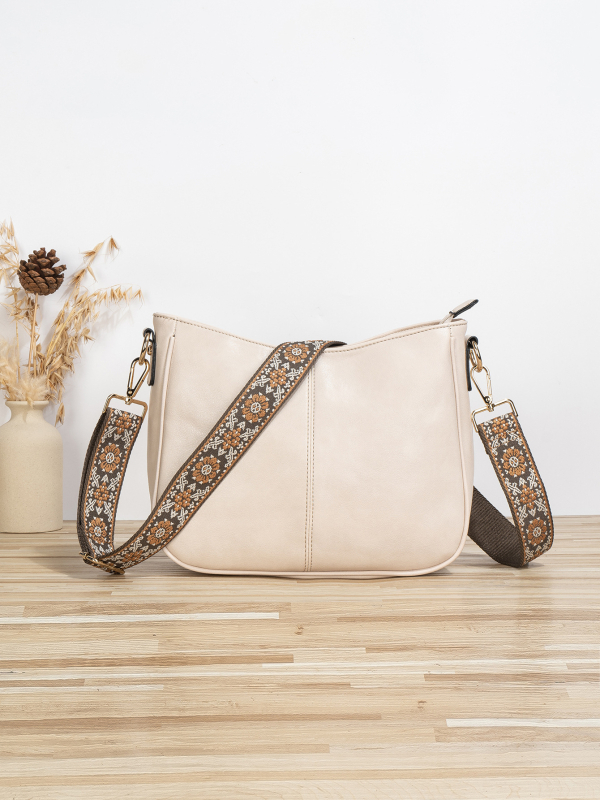 Ženska crossbody torba s jedinstvenim dizajnom, velika kapaciteta, ljeto 2024, PU koža, torba u obliku kanta, zatvarač