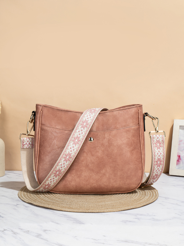 Ženska crossbody torba s jedinstvenim dizajnom, velika kapaciteta, ljeto 2024, PU koža, torba u obliku kanta, zatvarač