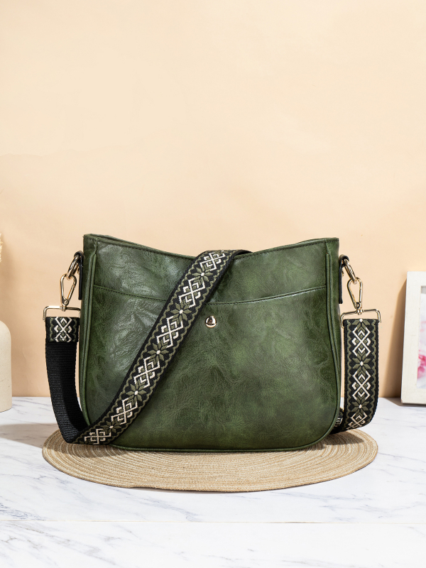 Ženska crossbody torba s jedinstvenim dizajnom, velika kapaciteta, ljeto 2024, PU koža, torba u obliku kanta, zatvarač