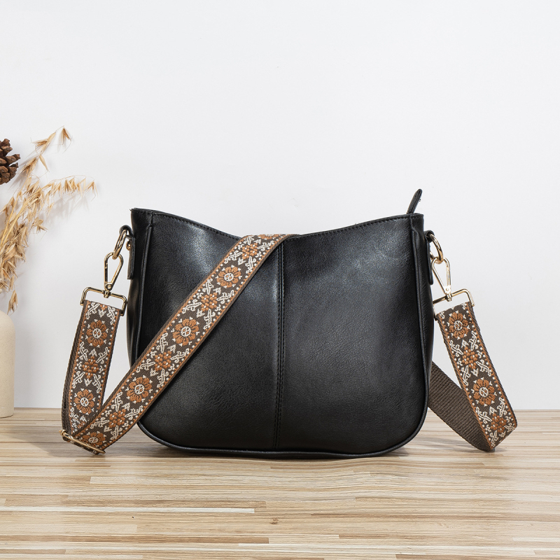 Ženska crossbody torba s jedinstvenim dizajnom, velika kapaciteta, ljeto 2024, PU koža, torba u obliku kanta, zatvarač
