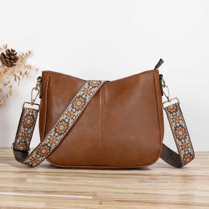 Ženska crossbody torba s jedinstvenim dizajnom, velika kapaciteta, ljeto 2024, PU koža, torba u obliku kanta, zatvarač