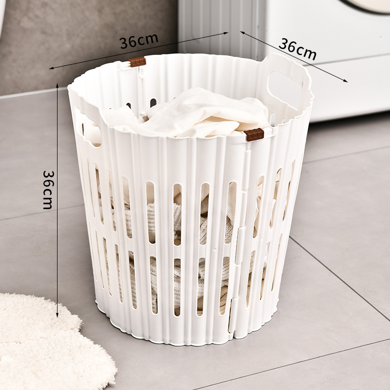 Sklopivi koš za prljavo rublje – kružni plastični koš za pranje i skladištenje, za balkon i kupaonicu