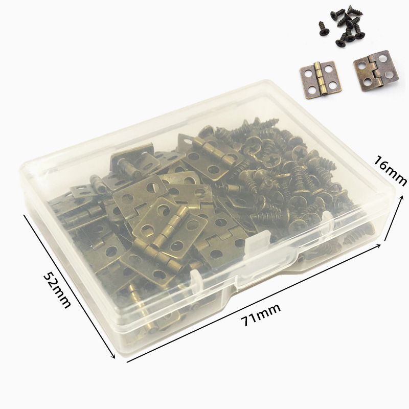 Sklopiva šarka za kutiju za nakit, 16×13 mm s zaobljenim kutovima i vijcima, mini šarka, nakit hardver