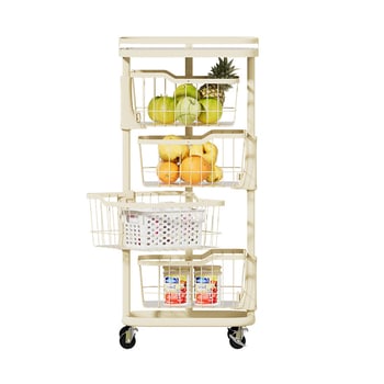 Višeslojna metalna kolica za kuhinju i dnevni boravak, pokretni organizator voća, povrća i ostalih predmeta