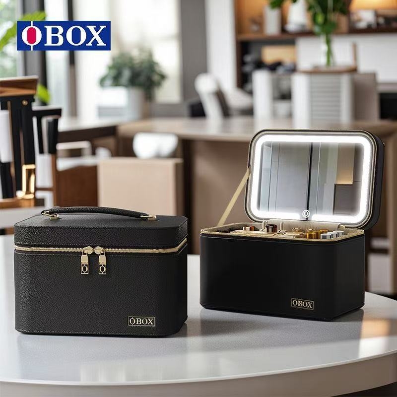 OBOX τσαντάκι καλλυντικών με καθρέφτη, ελαφριά πολυτέλεια, φορητό Instagram-στυλ, 2024