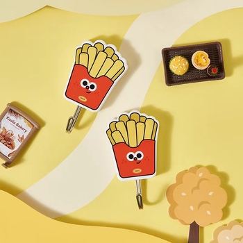 Slatka ljepljiva kuka s motivom Coca‑Cola, pomfrit i hamburger; snažno ljepilo, za zid, bez bušenja