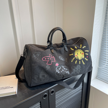 Torba za putovanje u graffiti stilu, personalizirana, velikog kapaciteta, platnena torba za putovanja, nošenje preko ramena ili ručno