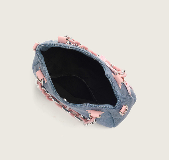 JLCH Ženska denim torbica s crossbody remenom i zatvaračem, srednje veličine, gradski minimalistički stil, podstava od poliestera