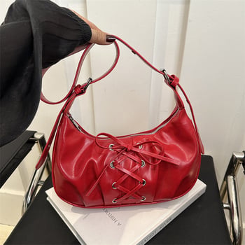 Ženska torba s vezom i mašnicom, PU koža, mala kvadratna crossbody torba, gradski minimalistički stil, proljeće 2025