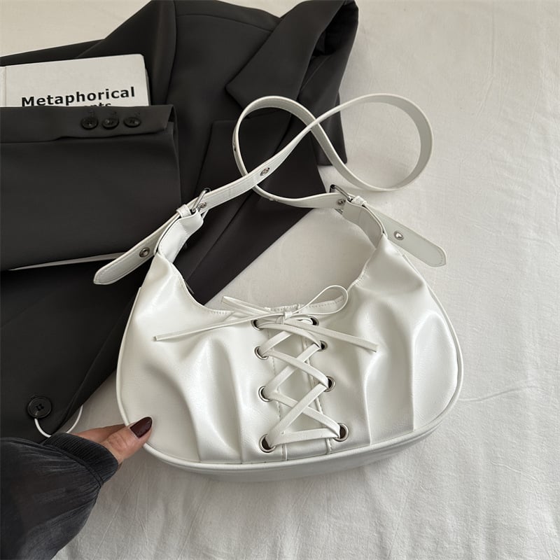Ženska torba s vezom i mašnicom, PU koža, mala kvadratna crossbody torba, gradski minimalistički stil, proljeće 2025