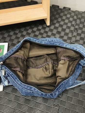 Denim torba preko ramena u japanskom stilu, velika kapaciteta, svakodnevna upotreba, oblik dumpling