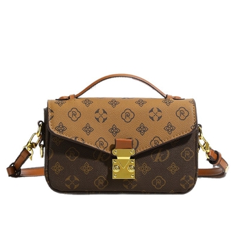 Retro mala kvadratna torbica s kontrastnim otiskom, crossbody torba preko ramena, moderan stil 2025