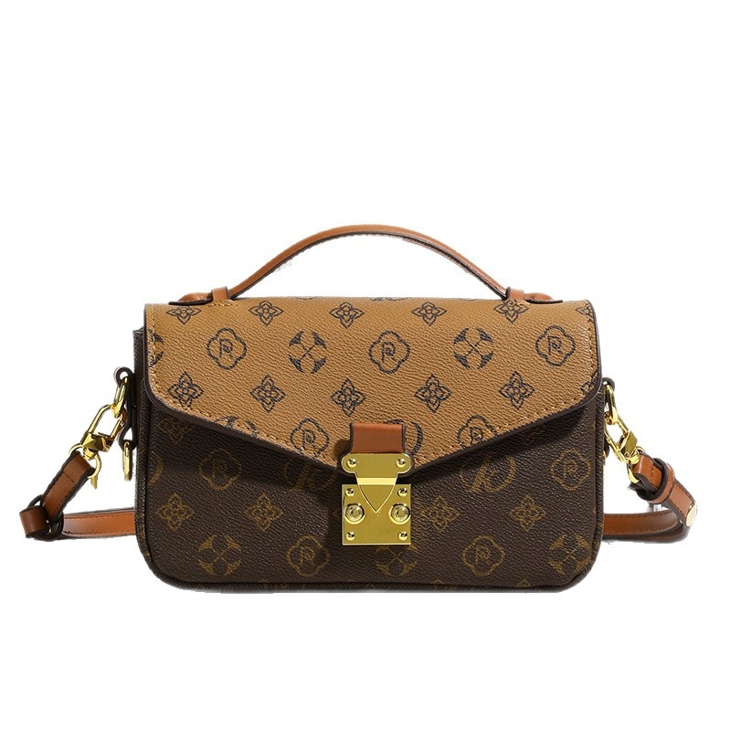 Retro mala kvadratna torbica s kontrastnim otiskom, crossbody torba preko ramena, moderan stil 2025