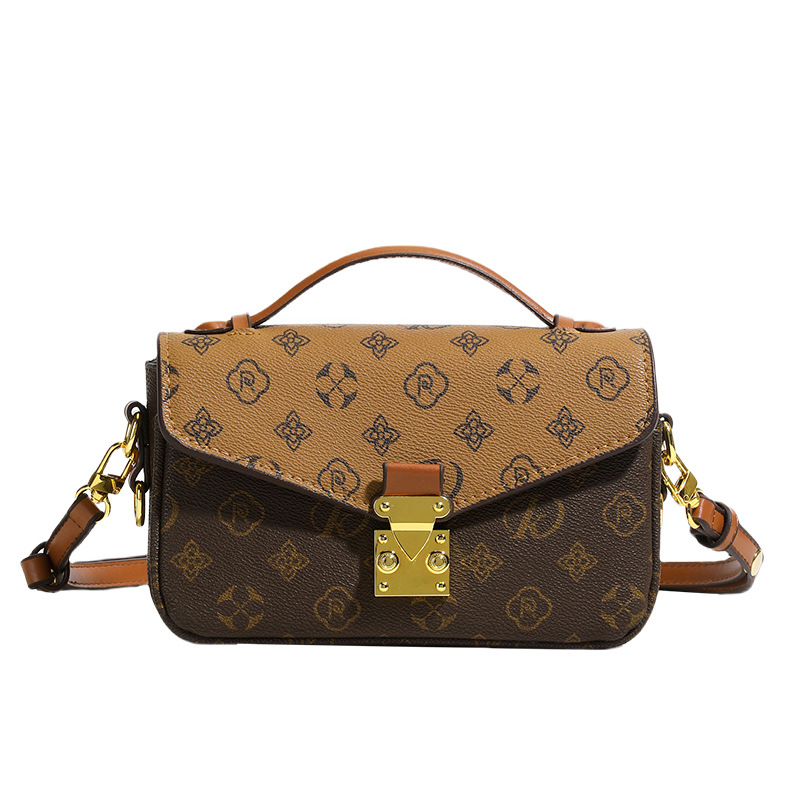 Retro mala kvadratna torbica s kontrastnim otiskom, crossbody torba preko ramena, moderan stil 2025