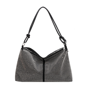 Ženska torba s kristalnim detaljima, jednostavan dizajn, velik kapacitet, crossbody torba, tote stil