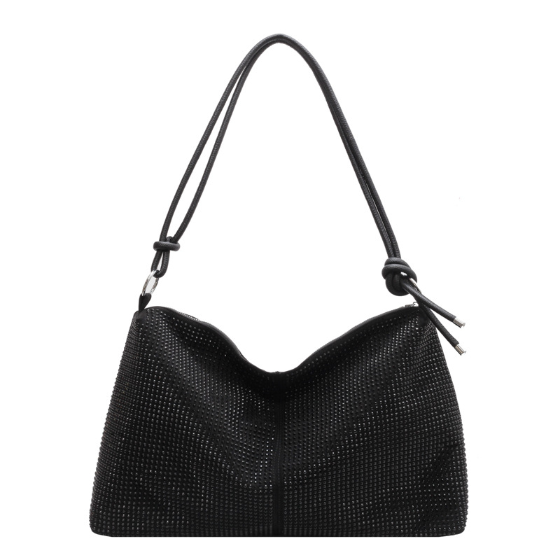 Ženska torba s kristalnim detaljima, jednostavan dizajn, velik kapacitet, crossbody torba, tote stil