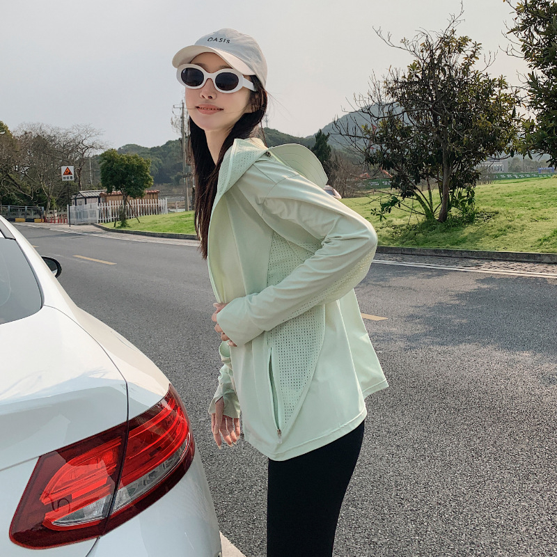 Vanjski windbreaker od najlona s UV zaštitom, s odvojivim velikim obodom kapulje, Ice Silk hladan dojam, kapuljača, unisex, lagan