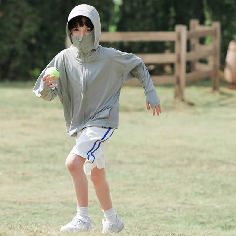 Vanjski windbreaker od najlona s UV zaštitom, s odvojivim velikim obodom kapulje, Ice Silk hladan dojam, kapuljača, unisex, lagan