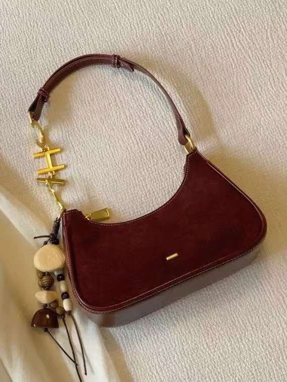 Nanjia stil: mat torbica pod pazuh za žene, boja javor, Champs-Elysées boja, jesen-zima, crossbody torba na jedno rame